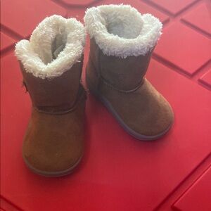Garanimals Brown Baby Boots with Faux Fur on the Inside